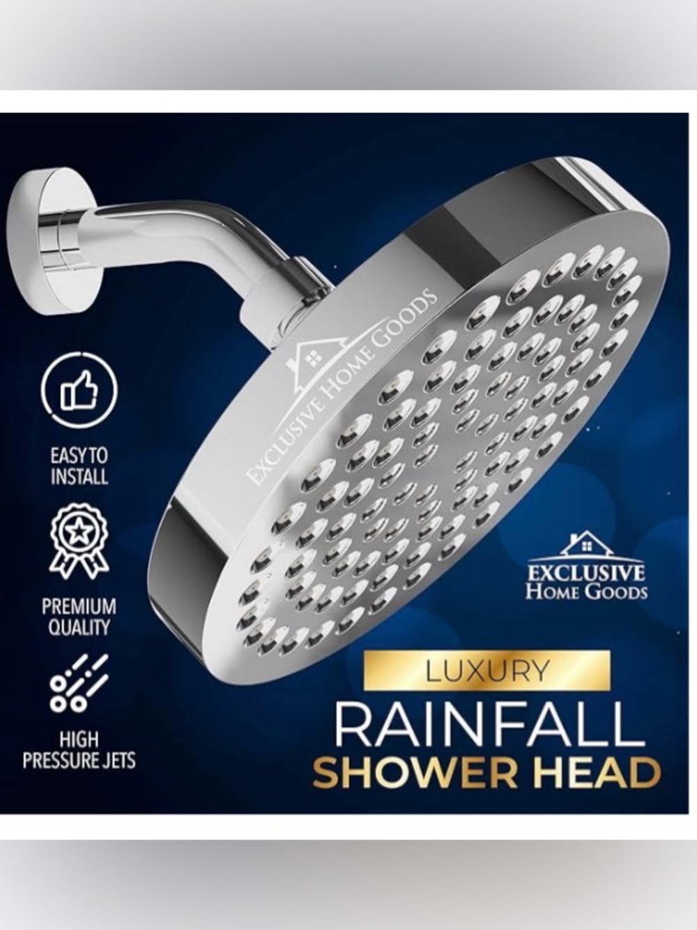 🆕 Luxury Rainfall Shower Head - High-Pressure Showerhead